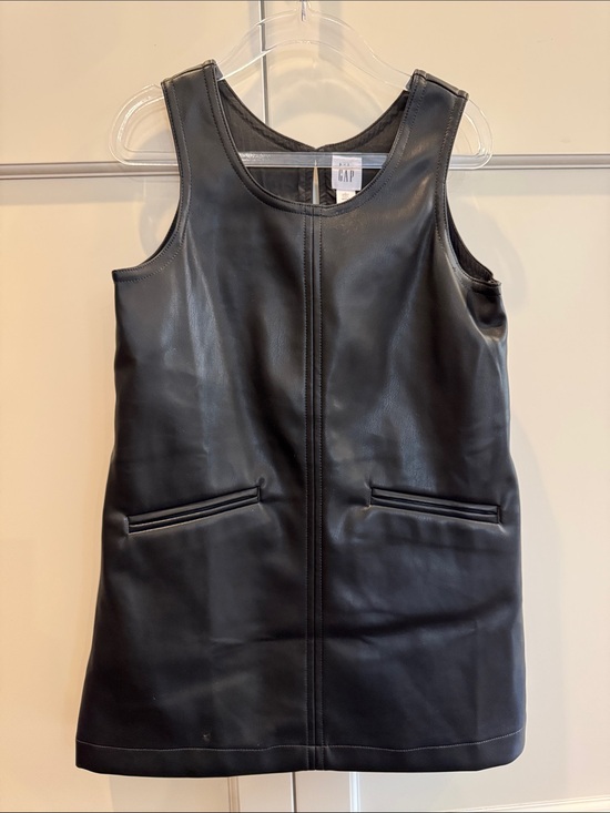 GAP Other - Baby Gap Black Vegan Leather Jumper Dress Size 4 | Faux Leather Sleeveless Dress